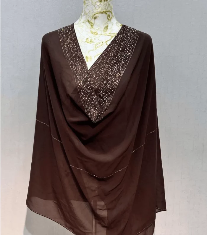 Brownish Handmade veils Crystal ,Velvet Material